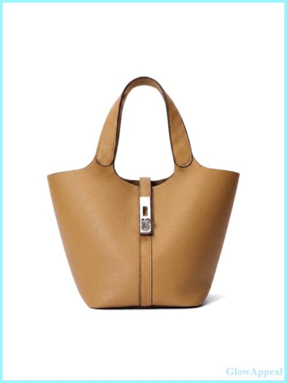 Vegan Leather Bucket Tote Bag Top Handle Handbag with Detachable Purse
